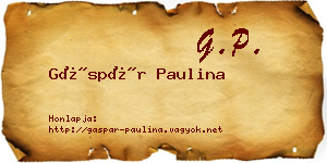 Gáspár Paulina névjegykártya